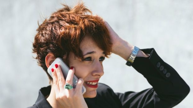 Stressed Woman on Phone